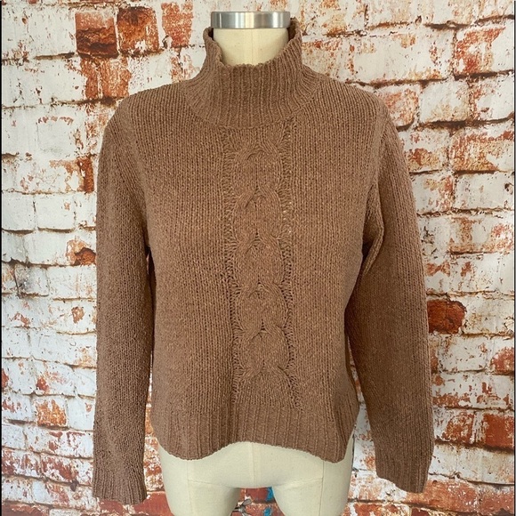 Lost And Wander Jolie Chenille Sweater Blush Pink Mauve Turtleneck Mockneck XS S - Picture 2 of 8